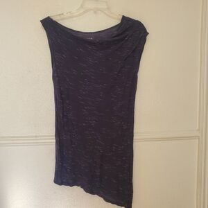 Converse One Star Women's Purple Cowl Neck Asymmetrical Hem Knit Top Size M